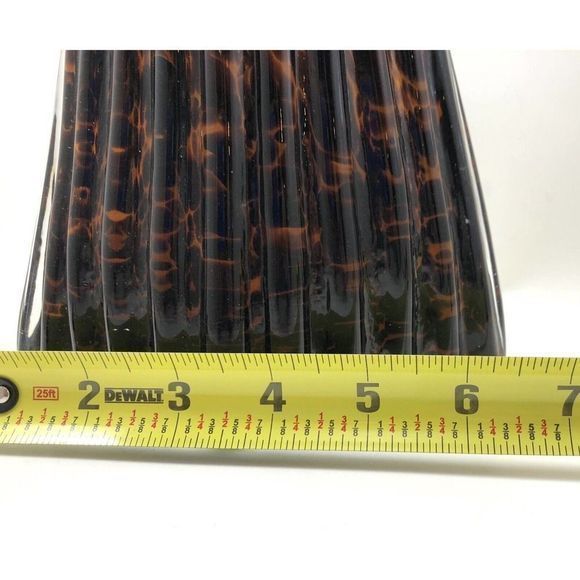 Block Crystal Purse Vase Art‎ Glass Julia Handbag Mouth Blown Leopard Tortoise - Picture 4 of 12